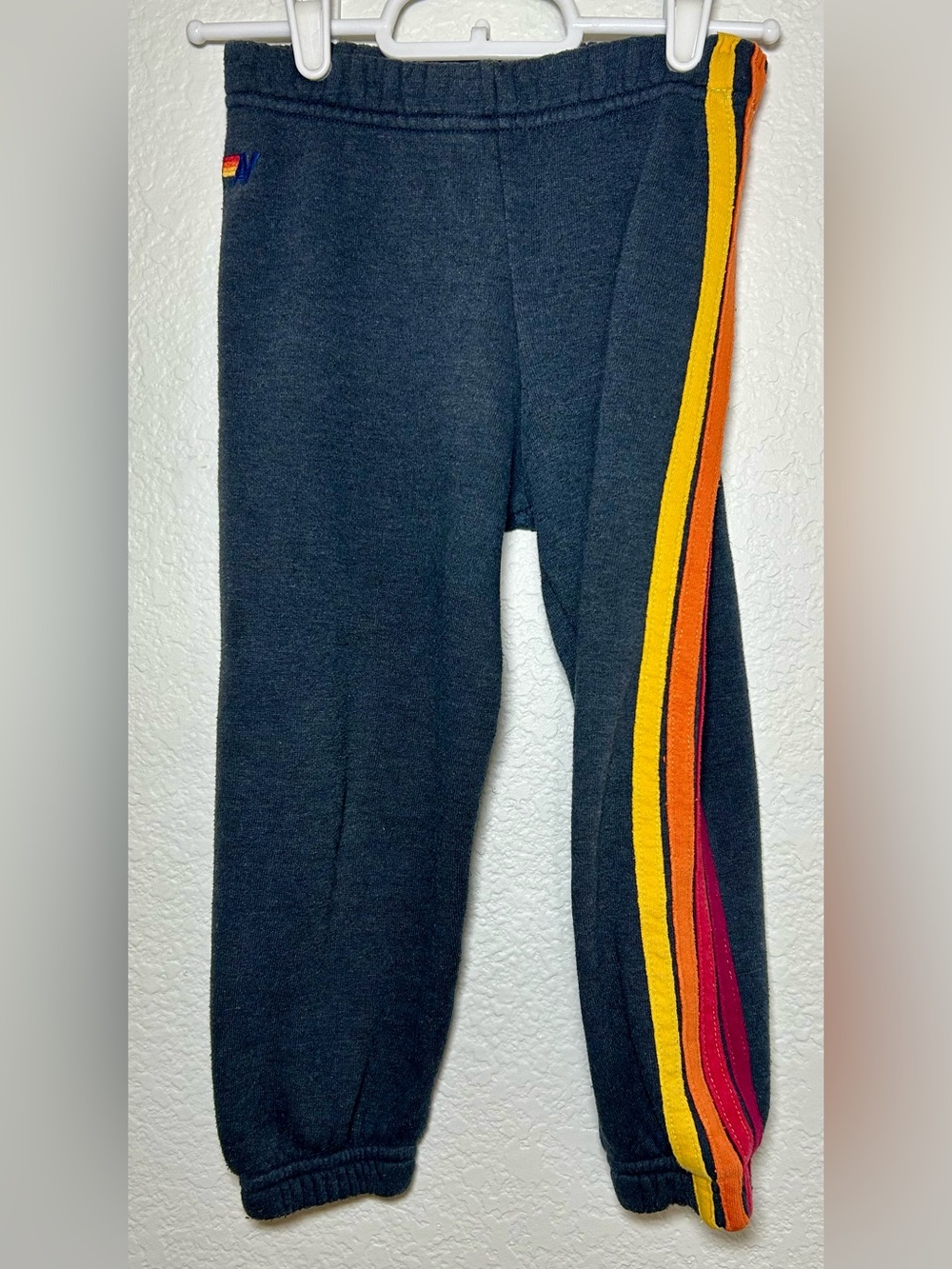 Aviator Nation Kids Sweatpants Navy Rainbow Size 4***